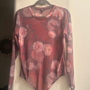 Express Red and Pink Mesh Top